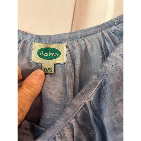 Dolma Cotton Floral Tunic Shift Maxi Dress Botanical Boho Hippie Coastal Sheer - Picture 2 of 10